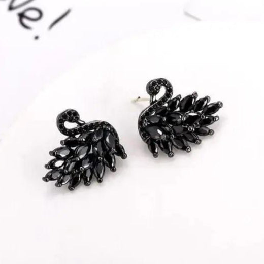 SWAN STUD EARRINGS SPARKLES