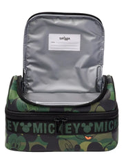 SMIGGLE GREEN MICKEY MOUSE DOUBLE DECKER LUNCH BAG SPARKLES
