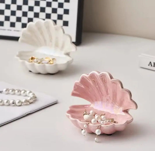 CERAMIC SHELL TRINKET TRAY SPARKLES