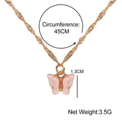 BUTTERFLY CHARM NECKLACE SPARKLES