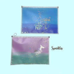 GLITTERY TRANSLUCENT MERMAID FOLDER SPARKLES
