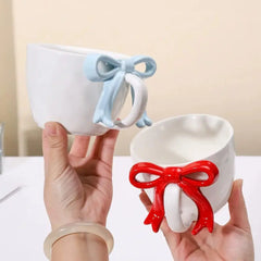 TRENDING GLOSSY BOW MUG WITH SAUCER - Sparkles