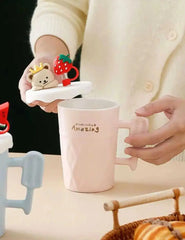 PASTEL BEAR LID WITH STRAW MUG SPARKLES