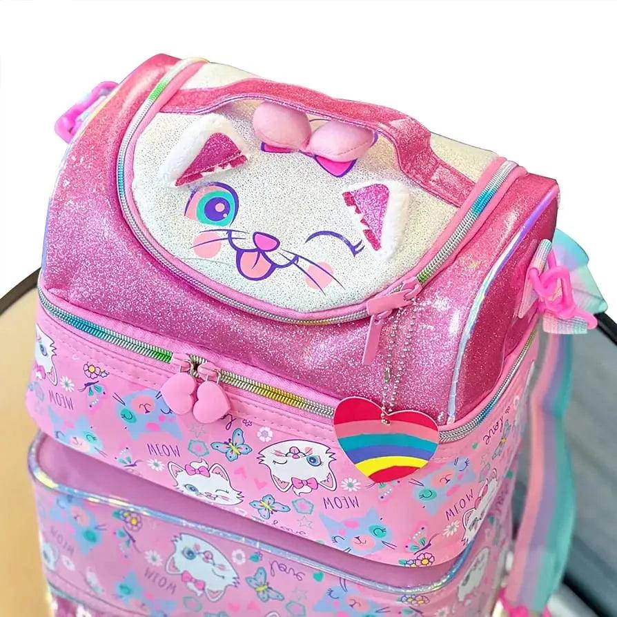 TRENDING KITTY DUAL COMPARTMENT LUNCH BAG SPARKLES