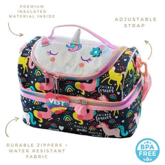 FOREVER GLITTER DUAL COMPARTMENT LUNCH BAG SPARKLES