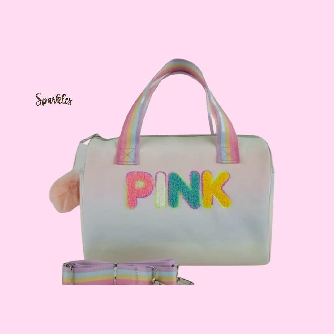 PINK MINI DUFFEL BAG SPARKLES