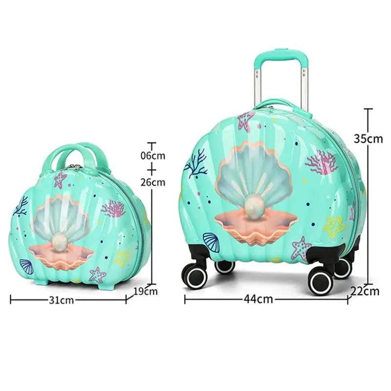 BEAUTIFUL SHELL LUGGAGE BAG SET SPARKLES