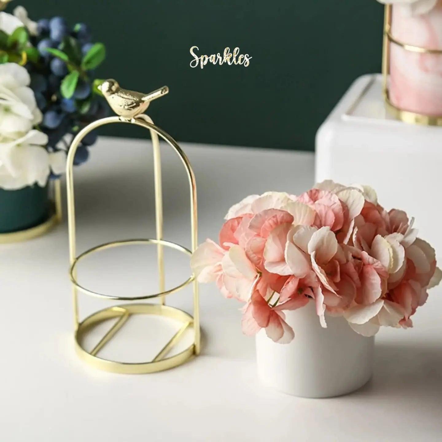 MODERN MARBLE CERAMIC SPARROW PLANTER SPARKLES