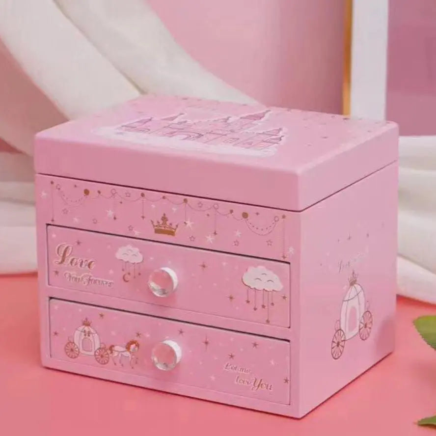 PRINCESS CASTLE WOODEN JEWELLERY VANITY SPARKLES