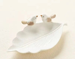 BIRD ON A LEAF TRAY SPARKLES