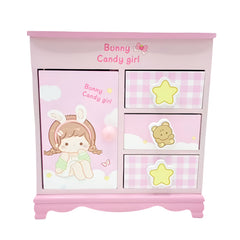 PINK WOODEN JEWELRY VANITY SPARKLES