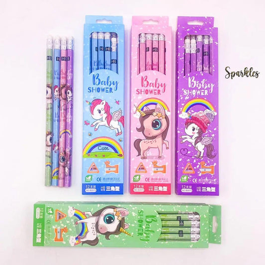 ADORABLE 12 PENCILS SET SPARKLES