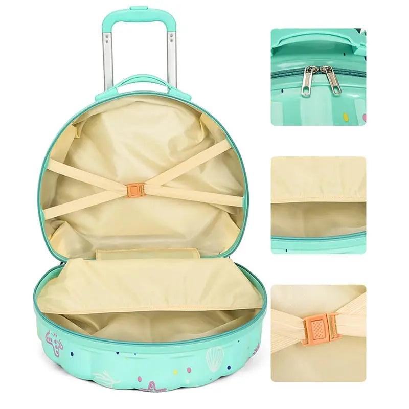 BEAUTIFUL SHELL LUGGAGE BAG SET SPARKLES