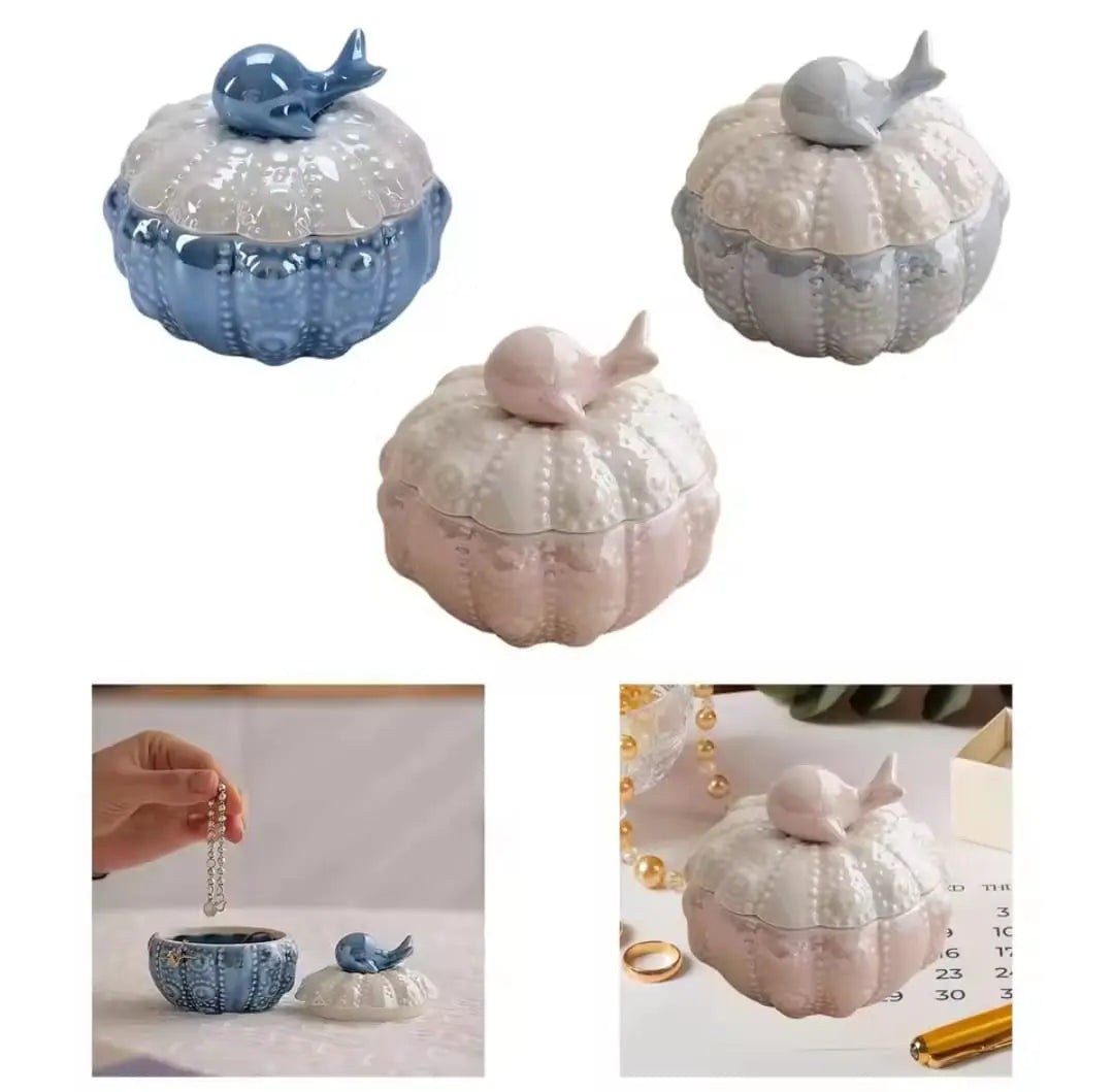 CERAMIC JEWELRY TRINKET BOX SPARKLES