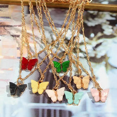 BUTTERFLY CHARM NECKLACE SPARKLES