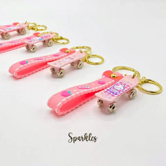 SKATE-BOARD KEYCHAIN SPARKLES
