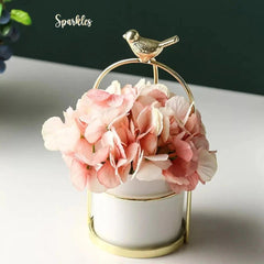 MODERN MARBLE CERAMIC SPARROW PLANTER SPARKLES