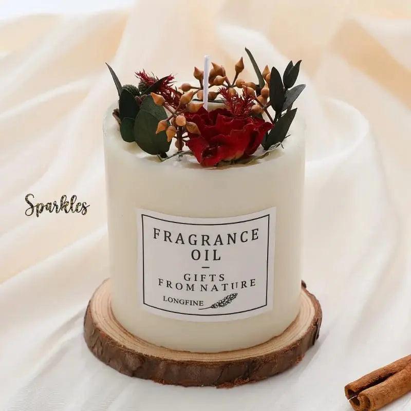 ROMANTIC DRIED FLOWER CANDLE SPARKLES
