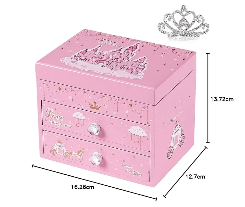 PRINCESS CASTLE WOODEN JEWELLERY VANITY SPARKLES