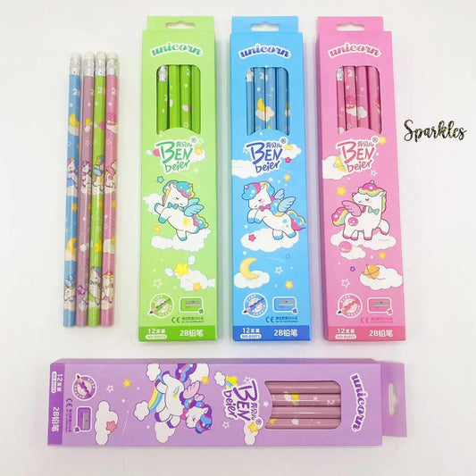ADORABLE 12 PENCILS SET SPARKLES