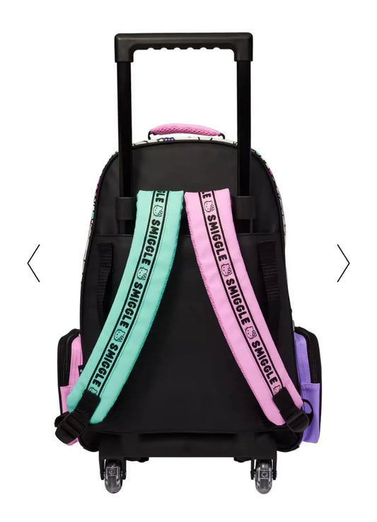SMIGGLE HELLO KITTY TROLLEY BACKPACK WITH LIGHT UP WHEELS SPARKLES