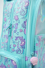 SMIGGLE SEAHORSE TROLLEY BACKPACK WITH LIGHT UP WHEELS SPARKLES