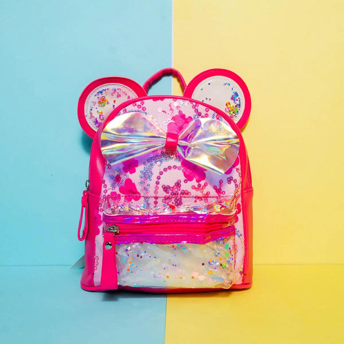 IRIDESCENT BOW BACKPACK SPARKLES