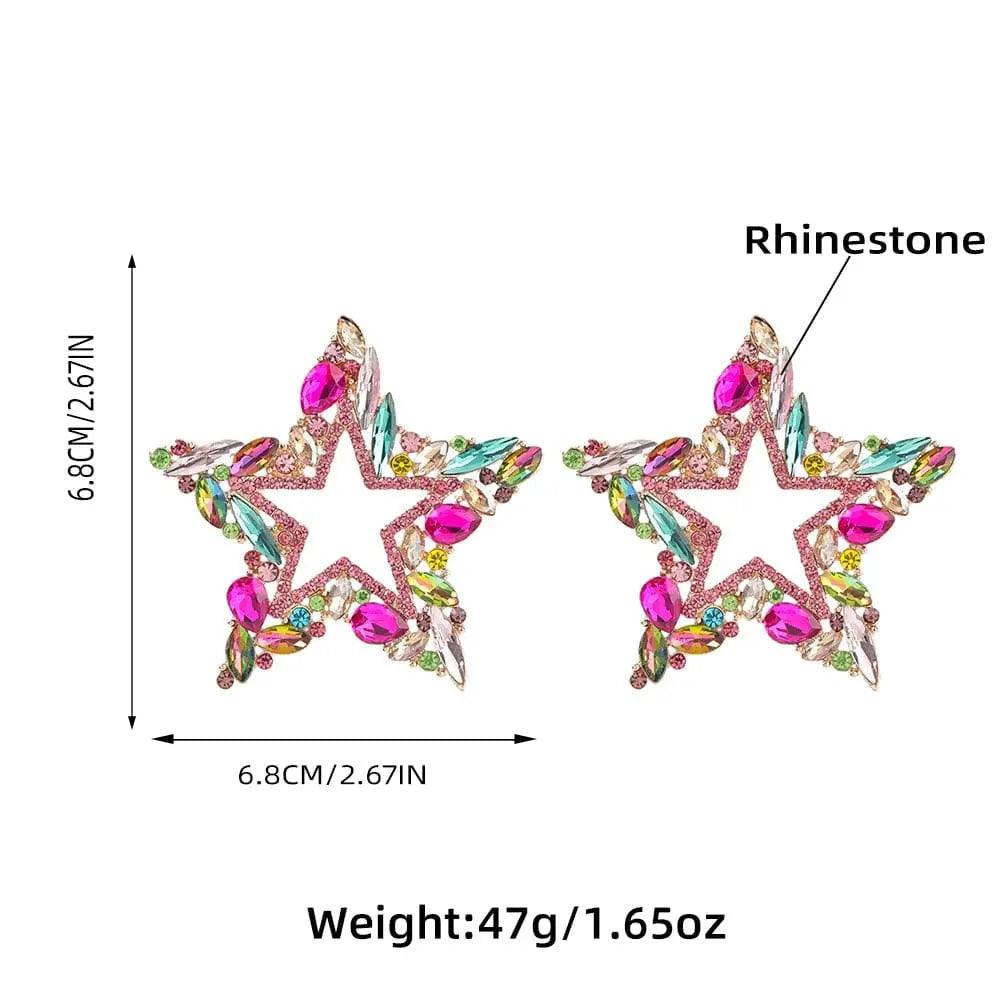 STATEMENT STAR STUD EARRINGS SPARKLES