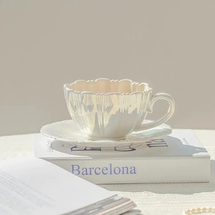 GLOSSY CERAMIC CAPPUCCINO MUG SPARKLES