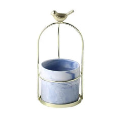 MODERN MARBLE CERAMIC SPARROW PLANTER SPARKLES