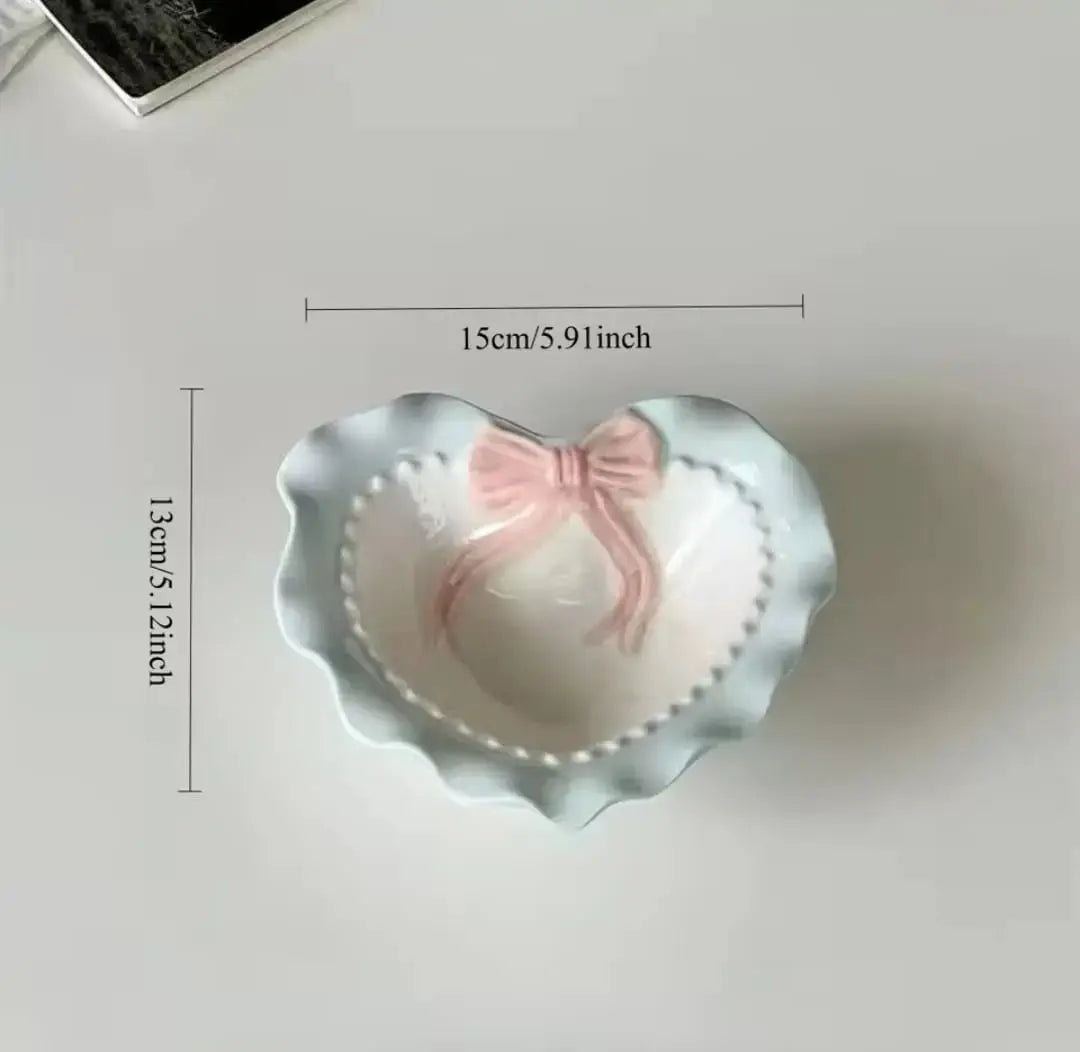 CERAMIC HEART TRINKET BOWL SPARKLES