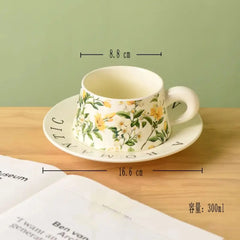 AESTHETIC FLORAL GARDEN CUP SET SPARKLES