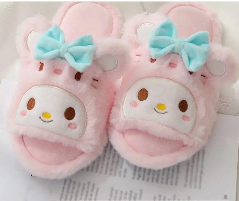 BEAUTIFUL FURY PLUSH SLIPPERS FOR WINTER SPARKLES