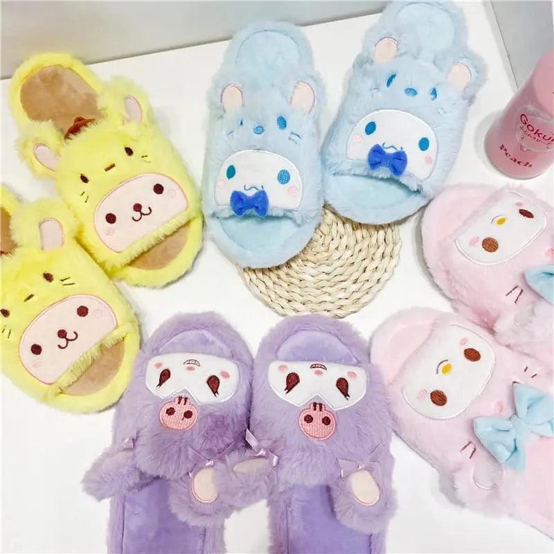 BEAUTIFUL FURY PLUSH SLIPPERS FOR WINTER SPARKLES