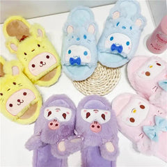 BEAUTIFUL FURY PLUSH SLIPPERS FOR WINTER SPARKLES