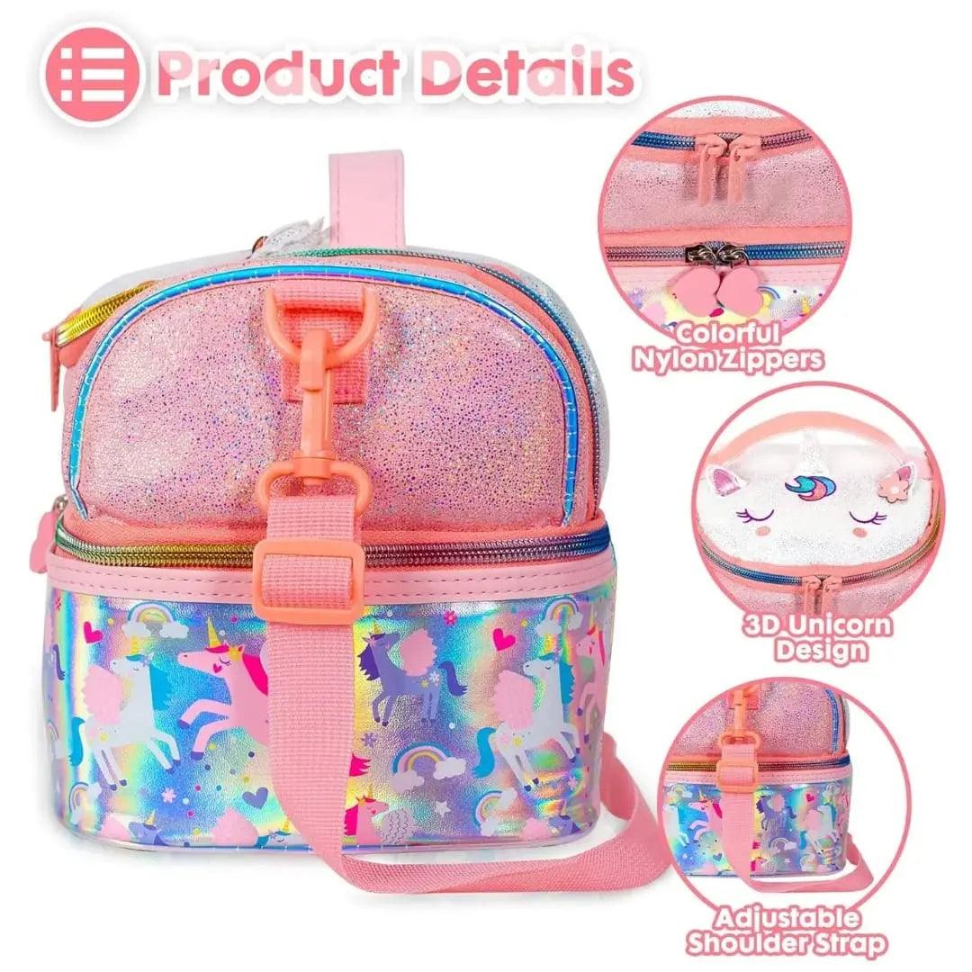 FOREVER GLITTER DUAL COMPARTMENT LUNCH BAG SPARKLES