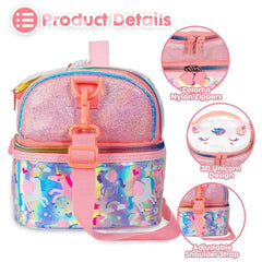 FOREVER GLITTER DUAL COMPARTMENT LUNCH BAG SPARKLES