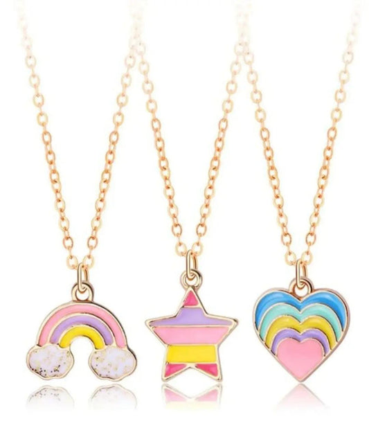 3 TRENDY COLORFUL NECKLACES SPARKLES