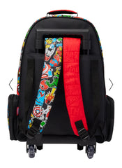 MARVEL COMICS TROLLEY BACKPACK WITH LIGHT UP WHEELS