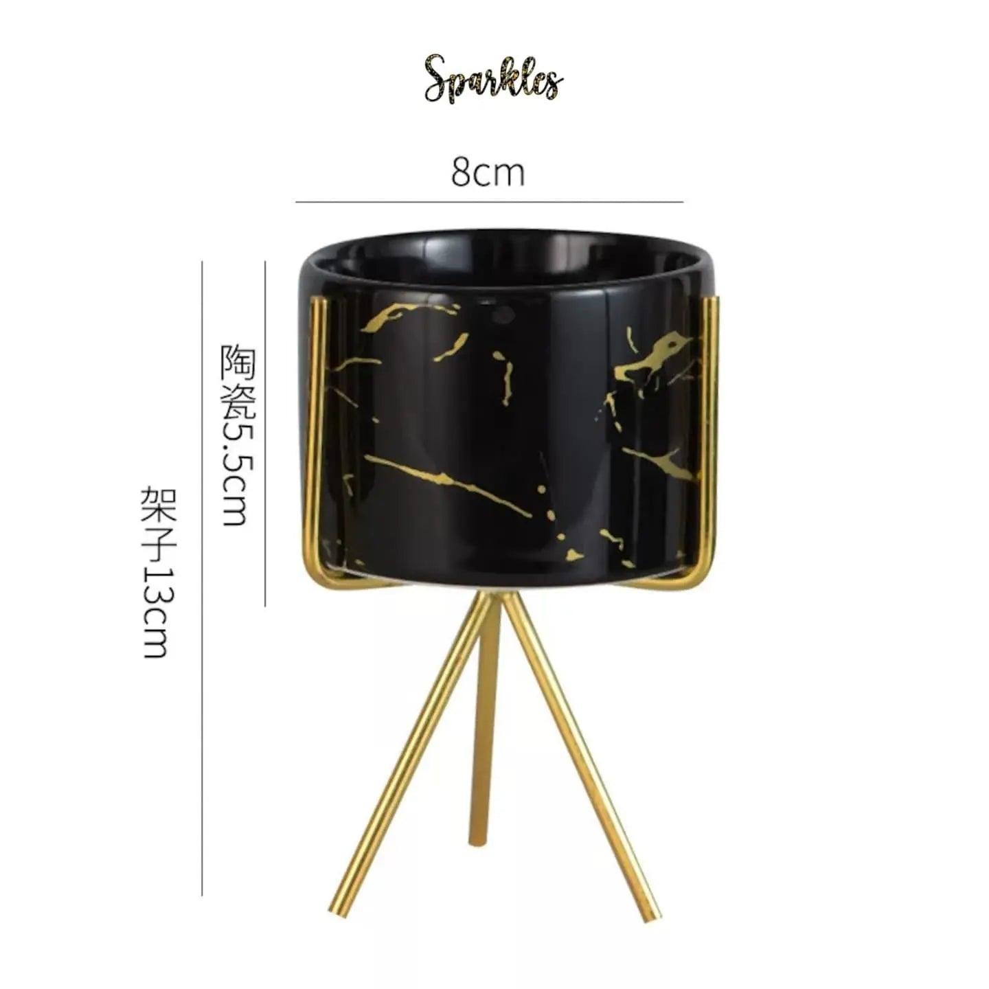 MODERN GLOSSY CERAMIC POT PLANTER SPARKLES