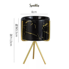 MODERN GLOSSY CERAMIC POT PLANTER SPARKLES