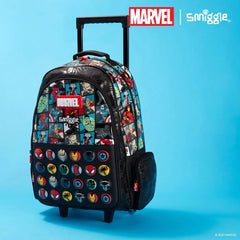 SMIGGLE MARVEL TROLLEY BACKPACK WITH LIGHT UP WHEELS SPARKLES