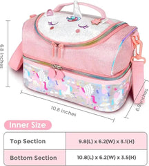 FOREVER GLITTER DUAL COMPARTMENT LUNCH BAG SPARKLES