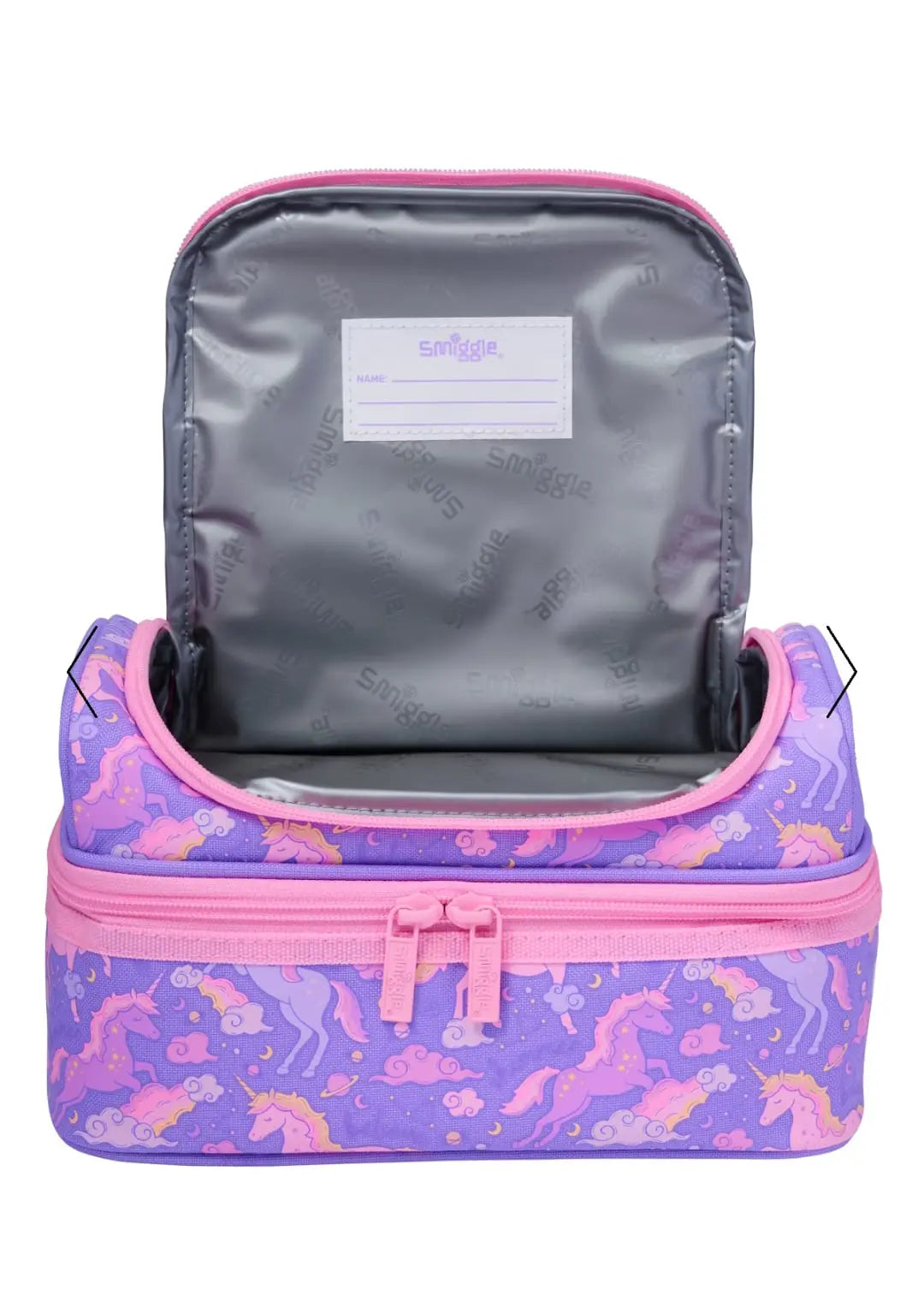 SMIGGLE PURPLE UNICORN LUNCH BAG SPARKLES