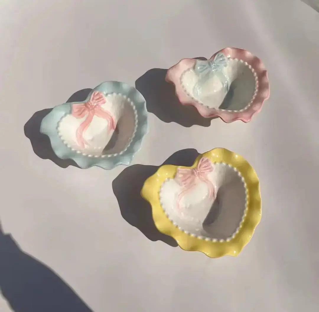 CERAMIC HEART TRINKET BOWL SPARKLES