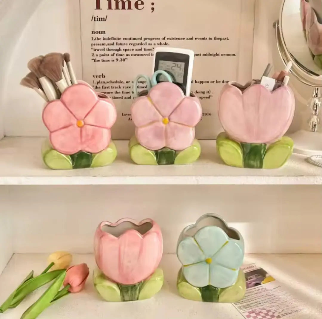 CERAMIC FLORAL HOLDER SPARKLES
