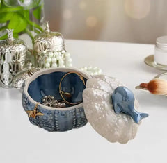 CERAMIC JEWELRY TRINKET BOX SPARKLES