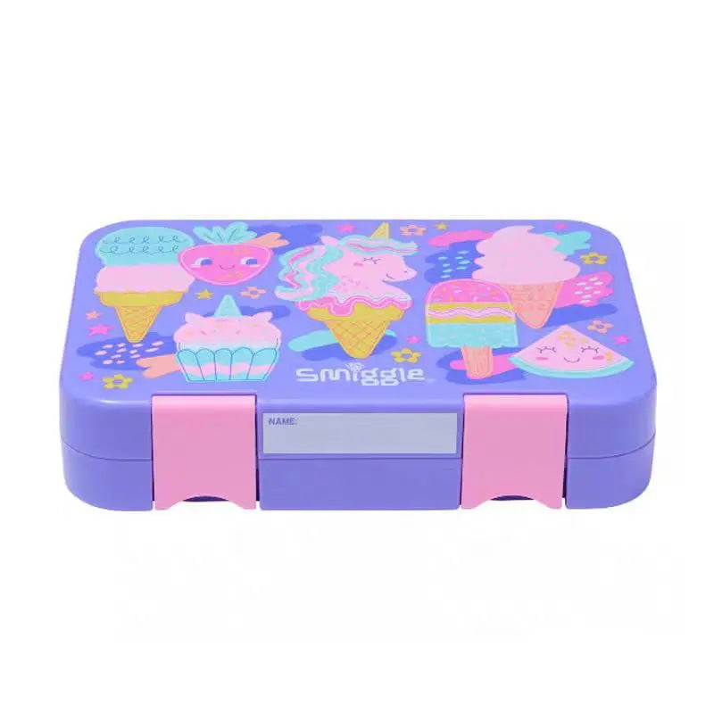 SMIGGLE PURPLE ICECREAM BENTO LUNCH BOX SPARKLES