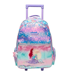 SMIGGLE MERMAID TROLLEY BACKPACK WITH LIGHT UP WHEELS SPARKLES