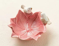 BIRD ON A LEAF TRAY SPARKLES